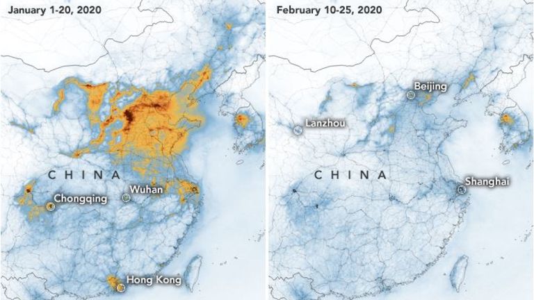 NASA: Coronavirüs  Çin’de havayı temizledi