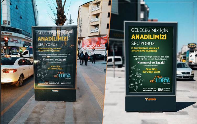 Üç Kürt yayınevinden sevindiren kampanya: Van'da bilbordlara "anadilimizi seçiyoruz" yazıldı