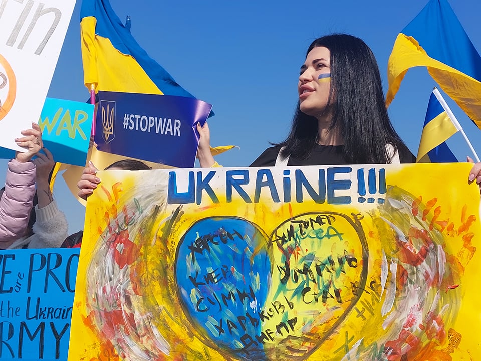 Erbil: Ukrayna vatandaşları Rus işgaline karşı BM önünde eylem yaptı