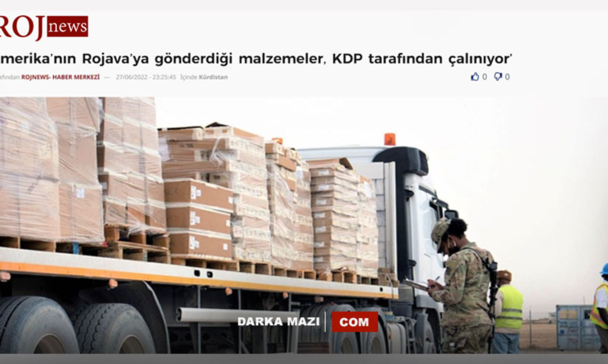 PKK ajansı Rojnews’ten yine yalan haber: Rojava’ya giden yardımlar çalınıyor