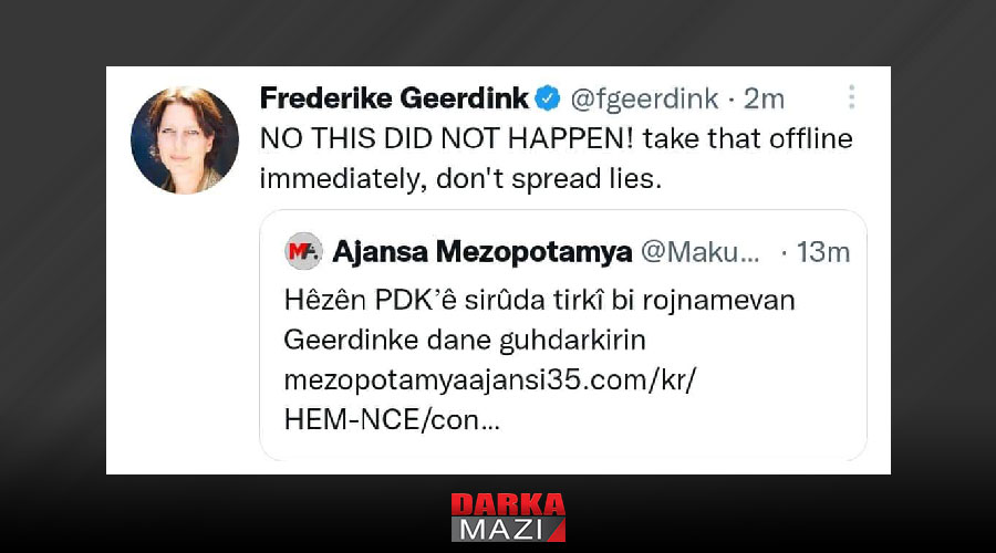 Kendi gazetecisi bile PKK medyasının yalanına isyan etti Frederike Geerdink, Mezopotamya Haber Ajansı, Ajansa Mezopotmaya