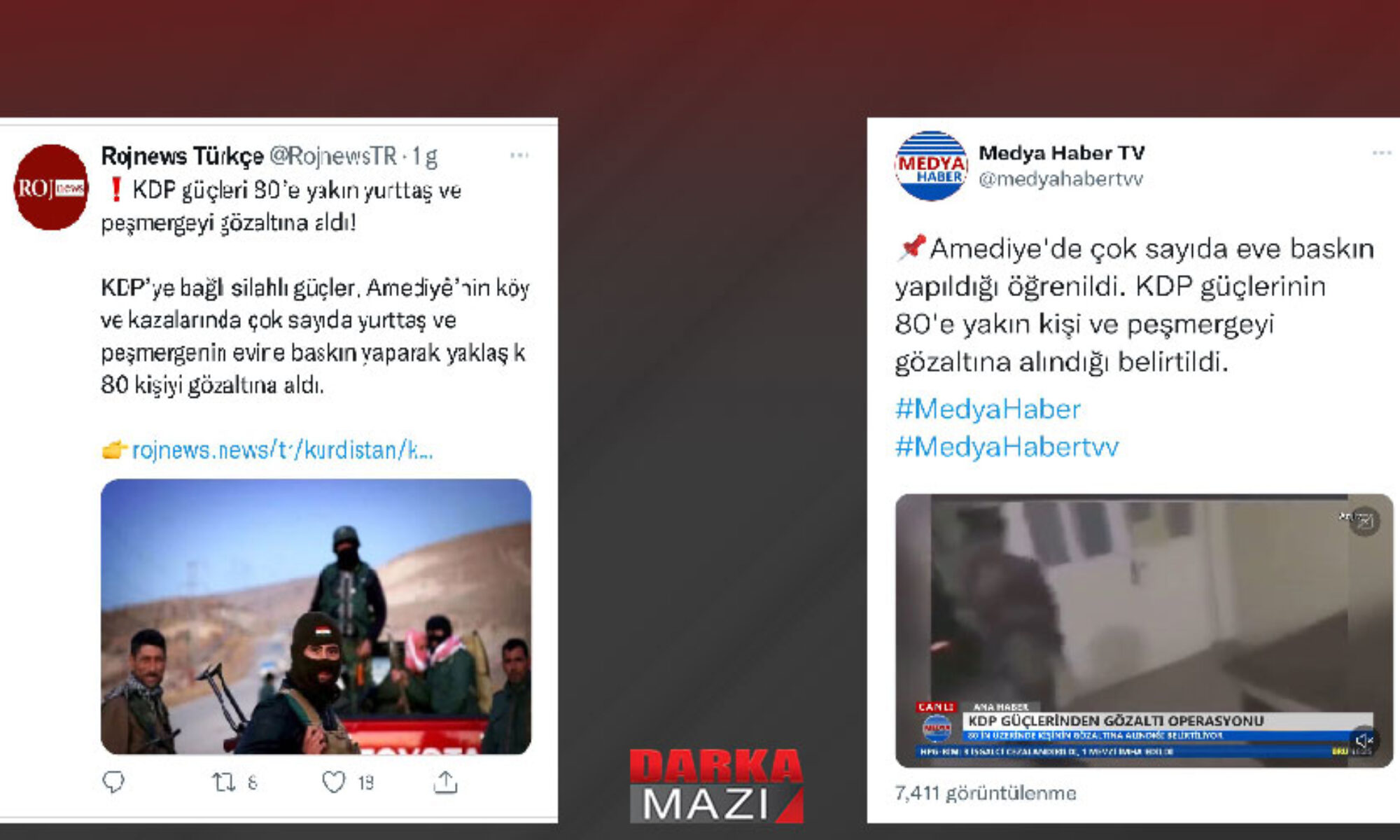 PKK medyası “Amedîye’de 80 Peşmerge tutuklandı” haberini geri çekti, özür dilemedi