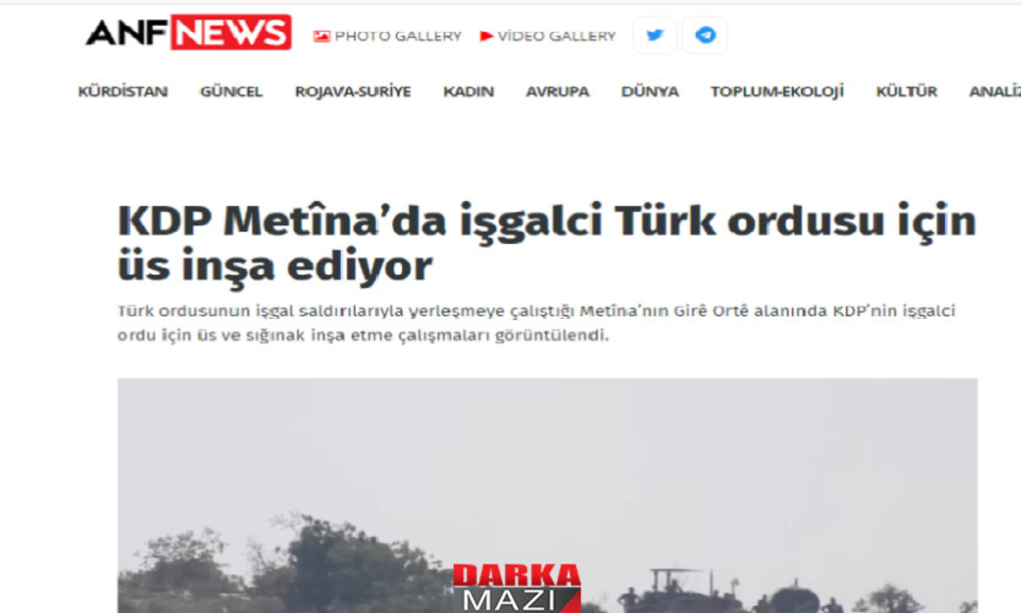 Peşmerge bir tepeyi daha PKK-TSK çatışmasından kurtardı, PKK medyası Peşmerge TSK’ya karakol yapıyor diye haber yaptı