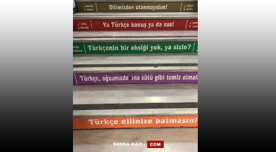 Türkiye: Okul merdivenine ‘Ya Türkçe konuş ya da sus’ yazıldı