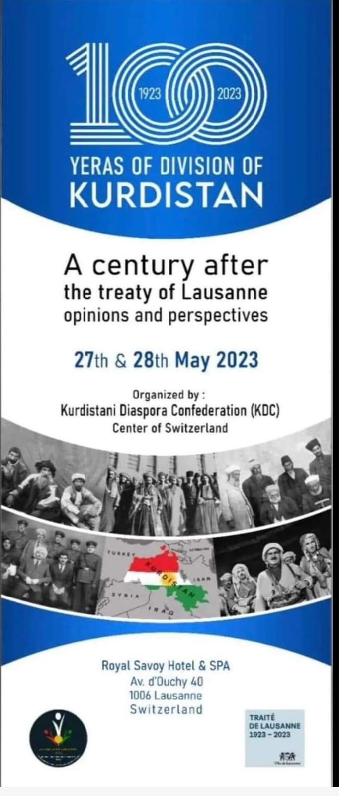 Lozan Antlaşması’nın 100’üncü yılı dolayısıyla çok sayıda Kürt siyasetçi ve aydını İsviçre’nin Lozan kentinde konferans düzenleniyor