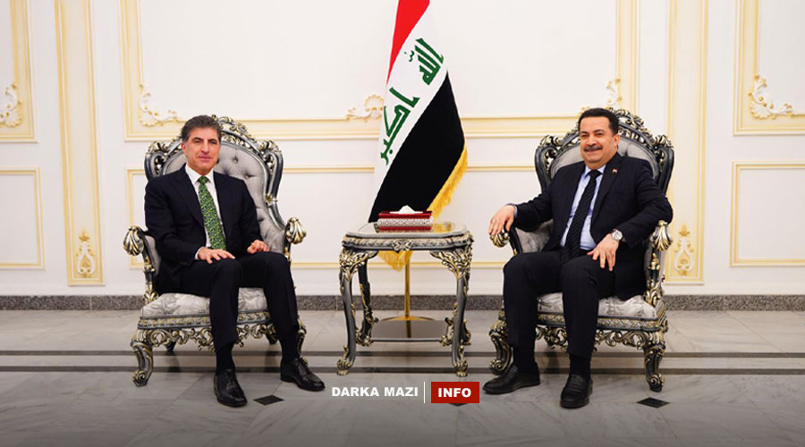Bölge Başkanı Neçirvan Barzani, Bağdat'ta Irak Başbakanı Sudani ile görüştü