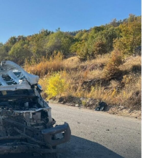 Duhok ili sınırlarında PKK’lilere ait bir araç dronların hedefi oldu